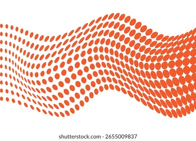 einfache abstrakte dunkelorange Farbe Halbton Polka Punkt Wellenlinie Muster abstrakte orange Punkte Welle