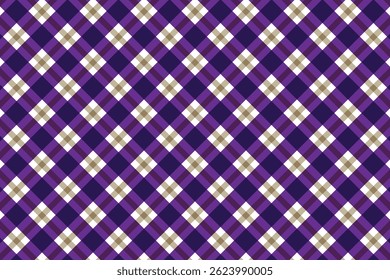 simple abstract dark purple brown color diagonal plaid check pattern argyle plaid fabric texture in purple, burgundy and white