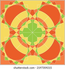 Simple and Abstract Decorative Vector Illustrator Art With Four Colors - Art Number 22