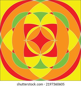 Simple and Abstract Decorative Vector Illustrator Art With Four Colors - Art Number 26