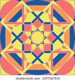 Simple and Abstract Decorative Vector Illustrator Art With Four Colors - Art Number 53