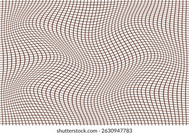 simple abstract deep color small square line wavy distort pattern warped grid illusion