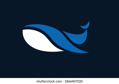 Simple Abstract Design of Blue Whale