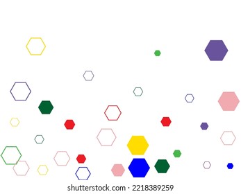 Simple abstract design. Colorful hexagon background.