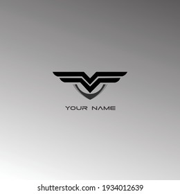 einfaches abstraktes Design, Vektorgrafik-Logo. Flugzeugsymbol. Modernes Heraldic Wings Logo Linear Flying Airlines Logotype Konzept.