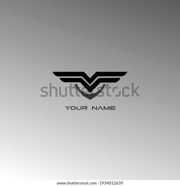 simple abstract design vector template  Logo.
Aircraft  icon. Modern Heraldic Wings Logo Linear Flying Airlines
Logotype concept.