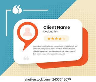 Simple abstract designed client testimonial and customer review social media post template