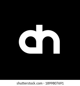 diseño vectorial de ilustración plana del logotipo de dh dn abstracto simple