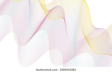 simple abstract different color wavy air line pattern art work.
