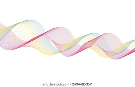 simple abstract different rainbow color wavy air line pattern art work
