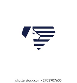 Logotipo simple y abstracto del héroe del perro