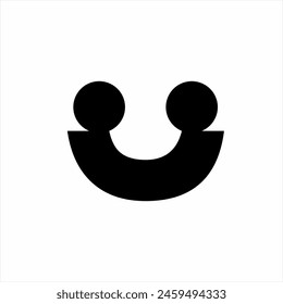 Simple abstract dog mouth logo design.