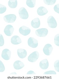 Simple Abstract Dotted Vector Pattern. Watercolor Style Pastel Blue Dots on a White Background. Freehand Delicate Repeatable Geometric Vector Print ideal for Fabric, Textile, Wrapping Paper. 	
