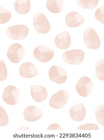 Simple Abstract Dotted Vector Pattern. Watercolor Style Light Coral Spots on a White Background. Freehand Delicate Repeatable Geometric Vector Print ideal for Fabric, Textile, Wrapping Paper. 