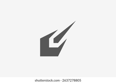 simple abstract down meteor logo 
