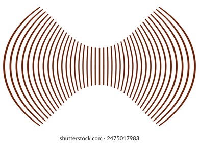 simple abstract earthtone chocolate color geometric bow shape line pattern a red and black striped background with a zigzag pattern in the middle