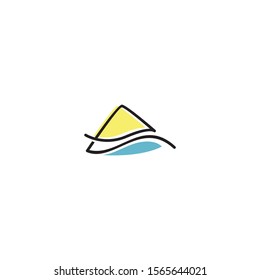 simple abstract elegant A sign logotype 