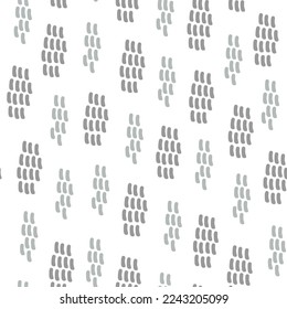 Simple abstract elements grey shapeless circular forms, cute hand drawn seamless pattern, repeat geometric ornament for textile, gift paper, home decor