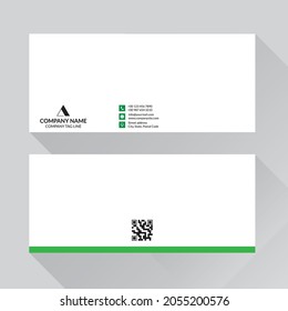 Simple abstract envelope design template, front and backside with logo element
