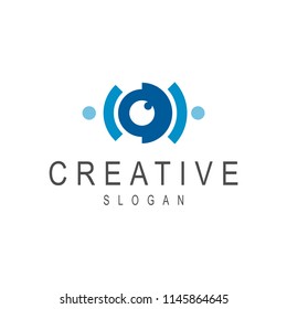 simple abstract eye logo design