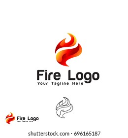 simple abstract f initial 3d fire icon, symbol, logo design inspiration