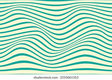 simple abstract fest color horizontal distort wavy line pattern abstract blue and green striped waves on a blue background