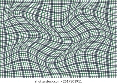 simple abstract fig color plaid check wavy line pattern distorted grid a wavy optical illusion