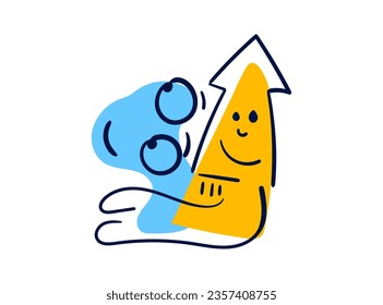 Simple abstract flat drawing illustration of a cute fantasy idea.
