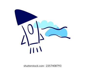 Simple abstract flat drawing illustration of a cute fantasy idea.