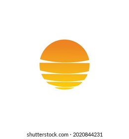 simple abstract flat logo sunset