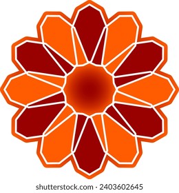 Simple abstract flat mandala design. Traditional colorful Floral Pattern Logo design inspiration vector. It is also an Islamic round design.