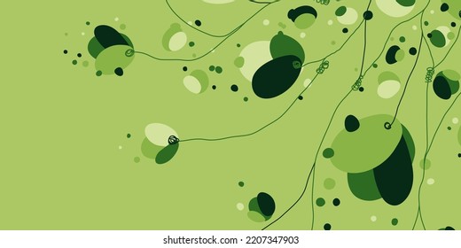 Simple abstract floral pattern in linear flat style. Great for printing, posters, flyers, packaging, invitations, postcards, textile designs and other accessories.