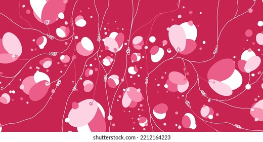 Simple abstract floral pattern in linear flat style. Great for printing, posters, flyers, packaging, invitations, postcards, textile designs and other accessories.