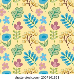Simple abstract floral seamless pattern