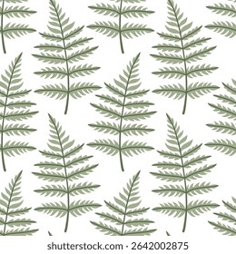 Simple abstract floral seamless pattern with colorful autumn leaves in blue. The leaves are arranged in rows on a white background, cozy fall vibe. Hand drawn botanical leaves.