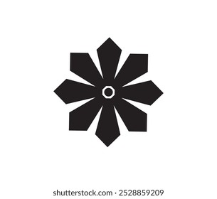 Simple abstract flower icon on a white background for various purposes.