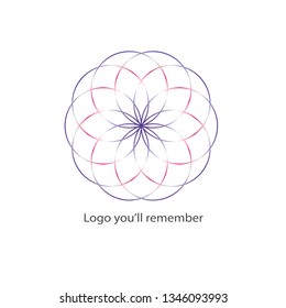 Simple abstract flower logo. Vector illustration with gradient.