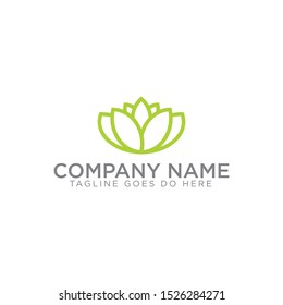 Simple Abstract flower outline logo vector illustration