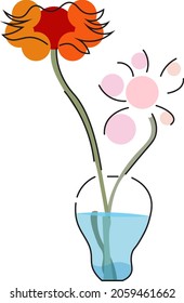 Simple Abstract Flower Vase With Seamless Line