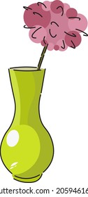 Simple Abstract Flower Vase With Seamless Line