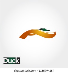 simple abstract flying duck logo, icon flying duck