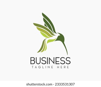 diseño de la ilustración de la ilustración del icono del logotipo de colibrí volador abstracto simple