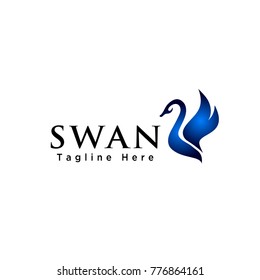 Simple abstract Flying swan logo