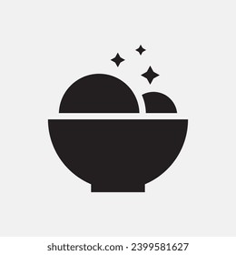 simple abstract food in bowl icon isolated on white background vector illustration