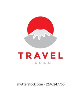 simple abstract fuji mountain logo design, vector graphic symbol icon illustration creative idea