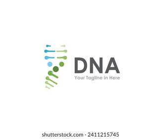 inspiración de la ilustración de la plantilla de diseño del símbolo del logotipo genético abstracto simple