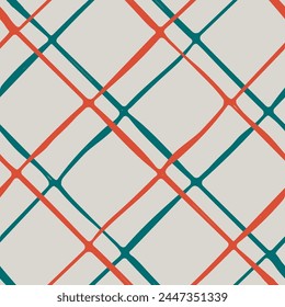 Fondo geométrico abstracto simple. Patrón sin fisuras con rombo. Adorno a cuadros. Ilustración vectorial de estilo Doodle para papel, tela, textil.