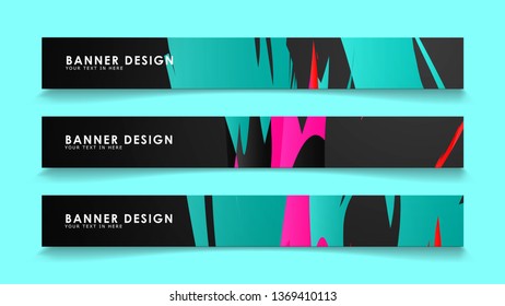 Simple abstract geometric banners with simple geometric banner spray vector banners