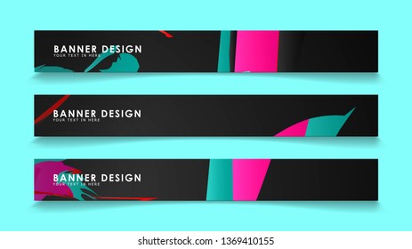 Simple abstract geometric banners with simple geometric banner spray vector banners