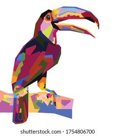 Simple Abstract geometric bird with wpap style.colorful.vector eps10